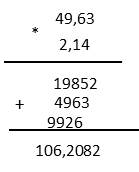 multiplicación de números decimales ejercicio 3